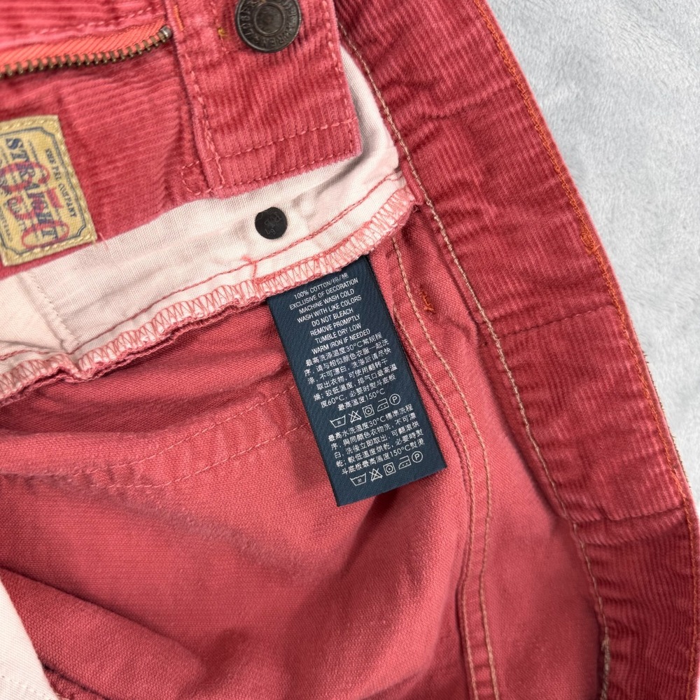 Polo Ralph Lauren Straight Pants Men's 33x32 Red Corduroy 100% Cotton - Picture 14 of 16